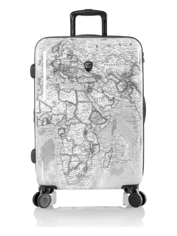 Heys Crno-bijeli putni kovčeg s uzorkom Heys Journey 3G M Black/White Map