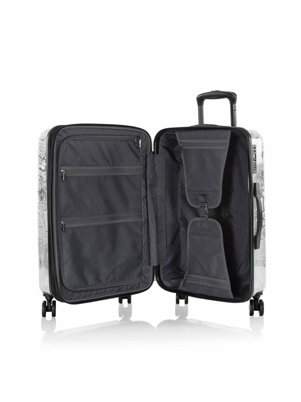 Heys Crno-bijeli putni kovčeg s uzorkom Heys Journey 3G M Black/White Map