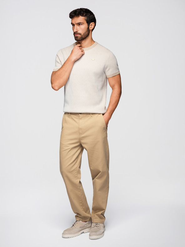 Ombre Clothing Muška strukturirana košulja od pamučnog pletiva - bijela V1 OM-TSCT-0265 Ombre Clothing