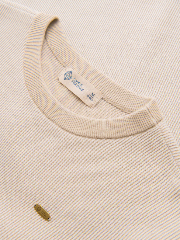 Ombre Clothing Muška strukturirana košulja od pamučnog pletiva - bijela V1 OM-TSCT-0265 Ombre Clothing