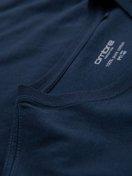 Ombre Clothing Muške pamučne BASIC majice s okruglim izrezom - crna/zelena/khaki V3 OM-TSBS-0268 Ombre Clothing