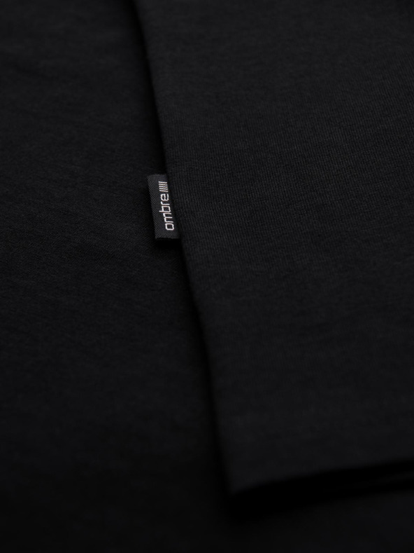 Ombre Clothing Muške pamučne BASIC majice s V-izrezom - 3x crna V9 OM-TSBS-0281 (3x BLACK) Ombre Clothing