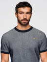 Ombre Clothing Muške majice od strukturiranog pamučnog pletiva - tamno plava V2 OM-TSCT-0265 Ombre Clothing