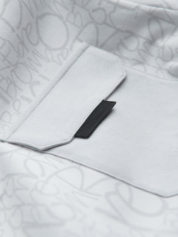 Ombre Clothing Muške pamučne majice s tiskanim slovima i džepom - bijelo-siva V3 S2042 Ombre Clothing