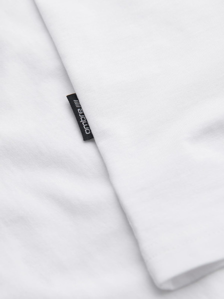 Ombre Clothing Muška pamučna majica BASIC s okruglim izrezom - crna/bijela/tamno crvena V6 OM-TSBS-0268 Ombre Clothing