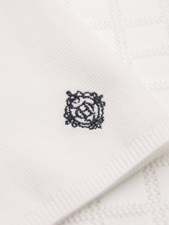 Ombre Clothing Muška viskozna profolirano polokošulja - bijela V1 OM-POSS-0168 Ombre Clothing