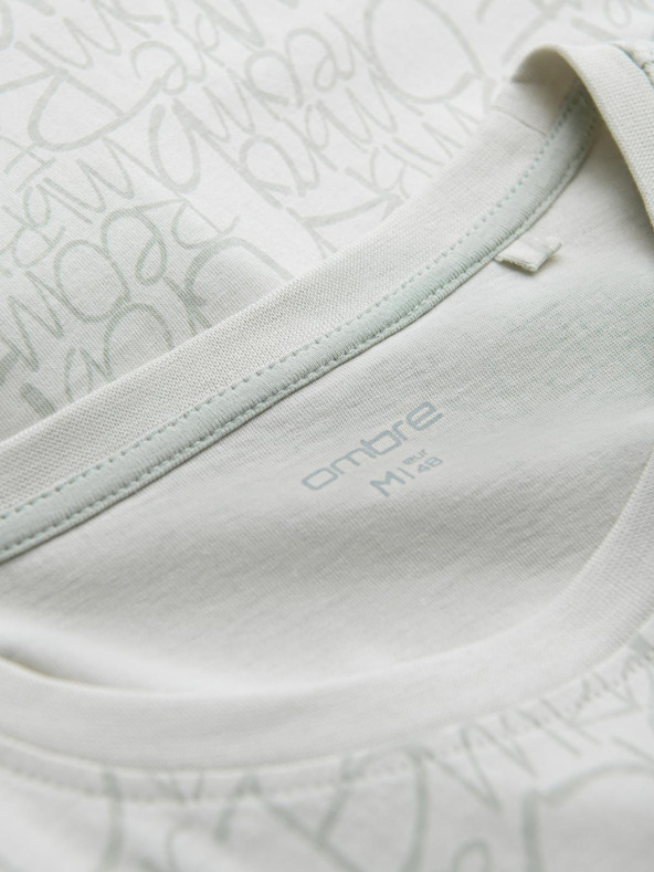 Ombre Clothing Muška pamučna majica s tiskanjem slova i džepom - žuto-zelena V4 S2042 Ombre Clothing