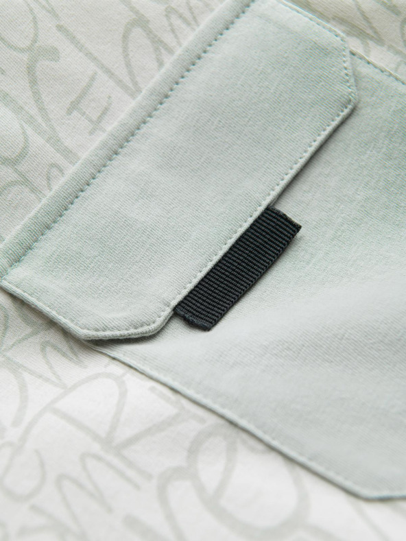 Ombre Clothing Muška pamučna majica s tiskanjem slova i džepom - žuto-zelena V4 S2042 Ombre Clothing