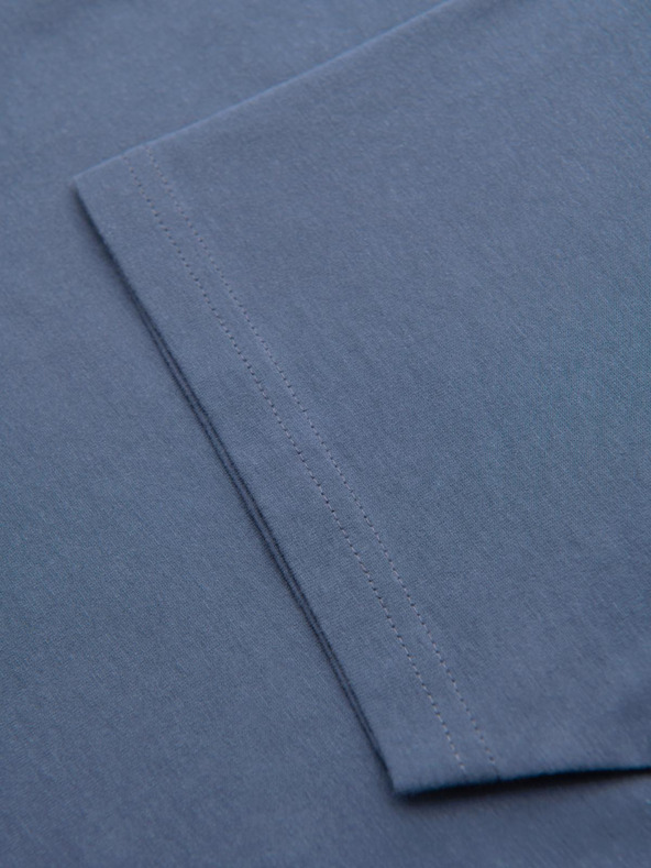Ombre Clothing Muška pamučna majica BASIC s okruglim izrezom - bijela/grafit/plava od denimaV8 OM-TSBS-0268 Ombre Clothing
