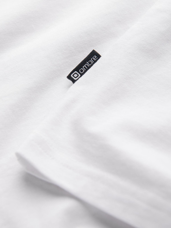 Ombre Clothing Muška majica s V izrezom i elastanom - bijela V1 S2040 Ombre Clothing