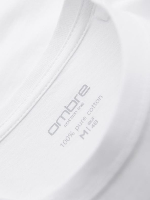 Ombre Clothing Muška pamučna majica BASIC s okruglim izrezom - 3x bijela V11 OM-TSBS-0268 (3x BIJELA) Ombre Clothing