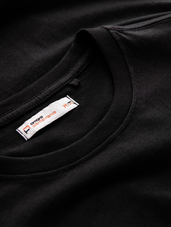 Ombre Clothing Muška pamučna majica s kontrastnom dvobojnom tiskanom - crna V1 OM-TSPT-0219 Ombre Clothing