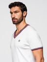 Ombre Clothing Muška viskozna majica s V izrezom - bijela V1 OM-TSCT-0266 Ombre Clothing