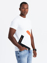 Ombre Clothing Muška pamučna majica s kontrastnom dvobojnom tiskanom - bijela V2 OM-TSPT-0219 Ombre Clothing