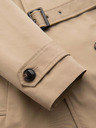 Ombre Clothing Elegantan muški dvoredan kaput SLIM FIT s pojasnom - bež V1 OM-COLC-0146 Ombre Clothing