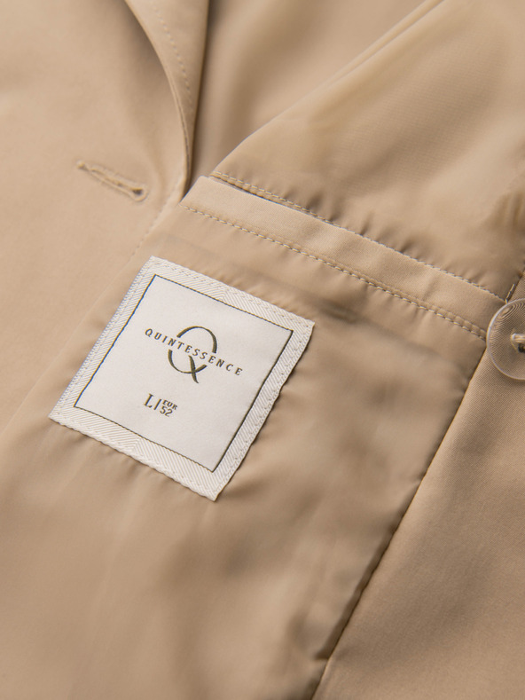 Ombre Clothing Elegantan muški dvoredan kaput SLIM FIT s pojasnom - bež V1 OM-COLC-0146 Ombre Clothing