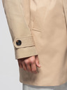Ombre Clothing Elegantan muški dvoredan kaput SLIM FIT s pojasnom - bež V1 OM-COLC-0146 Ombre Clothing