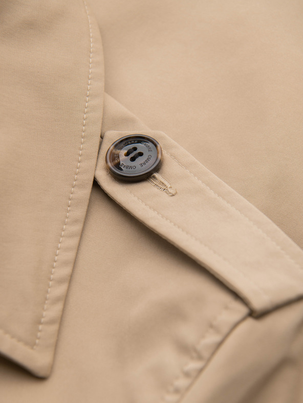 Ombre Clothing Elegantan muški dvoredan kaput SLIM FIT s pojasnom - bež V1 OM-COLC-0146 Ombre Clothing