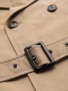 Ombre Clothing Elegantan muški dvoredan kaput SLIM FIT s pojasnom - bež V1 OM-COLC-0146 Ombre Clothing