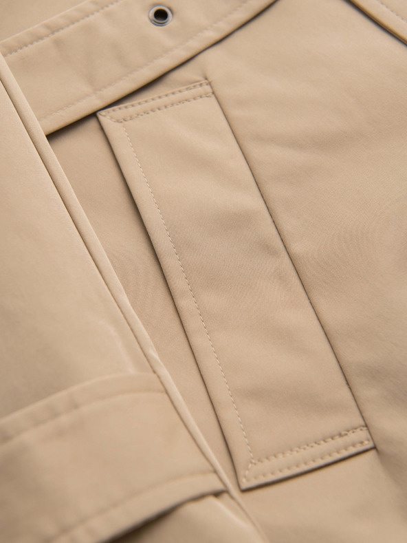 Ombre Clothing Elegantan muški dvoredan kaput SLIM FIT s pojasnom - bež V1 OM-COLC-0146 Ombre Clothing