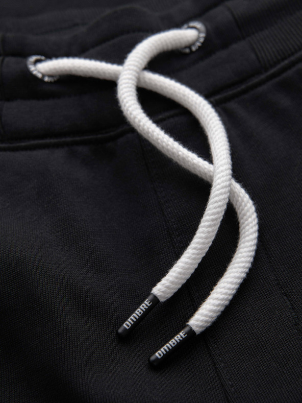 Ombre Clothing Muške trenirke BASIC s rebrasto nogavicom - crne V5 OM-PABS-0305 Ombre Clothing