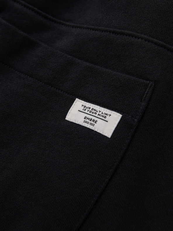 Ombre Clothing Muške trenirke BASIC s rebrasto nogavicom - crne V5 OM-PABS-0305 Ombre Clothing