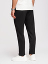 Ombre Clothing Muške trenirke s ravnim nogavicama od glatke pletenine - crne V1 OM-PSBC-0221 Ombre Clothing
