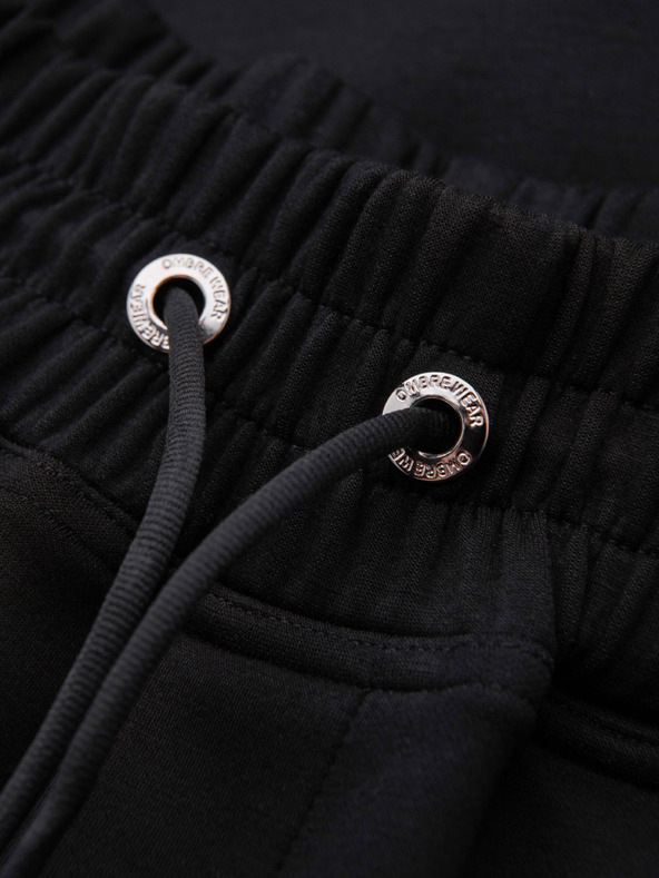 Ombre Clothing Muške trenirke s ravnim nogavicama od glatke pletenine - crne V1 OM-PSBC-0221 Ombre Clothing