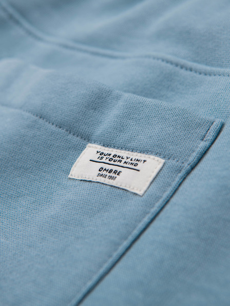 Ombre Clothing Muške trenirke BASIC s rebrastim - plave V7 OM-PABS-0305 Ombre Clothing