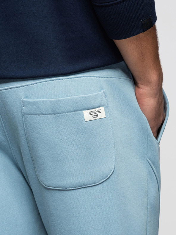 Ombre Clothing Muške trenirke BASIC s rebrastim - plave V7 OM-PABS-0305 Ombre Clothing