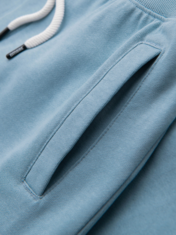 Ombre Clothing Muške trenirke BASIC s rebrastim - plave V7 OM-PABS-0305 Ombre Clothing
