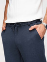 Ombre Clothing Muške opuštene hlače CARROT FIT od žakard pletenine - tamno plave V1 OM-PACP-0292 Ombre Clothing