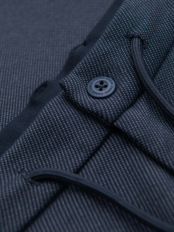 Ombre Clothing Muške opuštene hlače CARROT FIT od žakard pletenine - tamno plave V1 OM-PACP-0292 Ombre Clothing