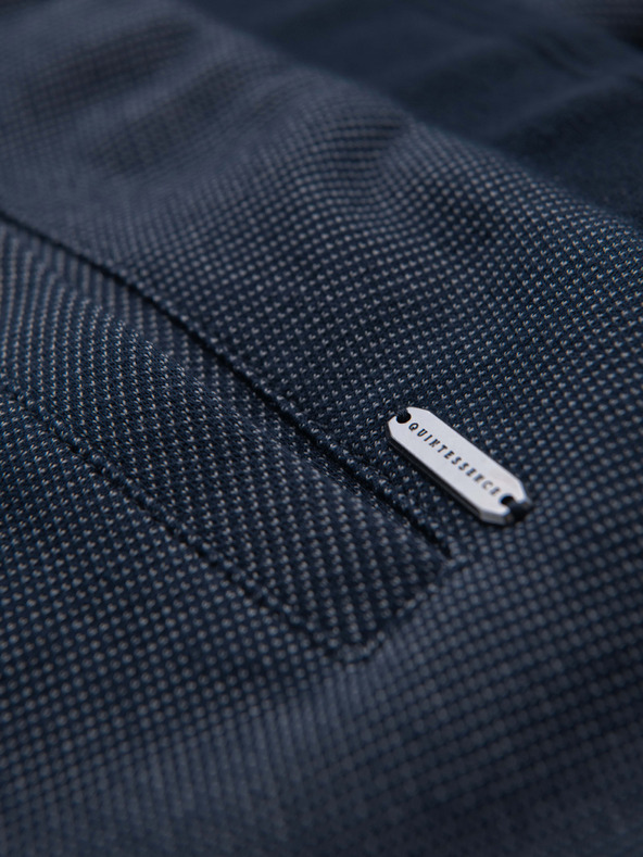 Ombre Clothing Muške opuštene hlače CARROT FIT od žakard pletenine - tamno plave V1 OM-PACP-0292 Ombre Clothing