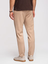 Ombre Clothing Muške trenirke s ravnim nogavicama od glatke pletenine - bež V3 OM-PSBC-0221 Ombre Clothing