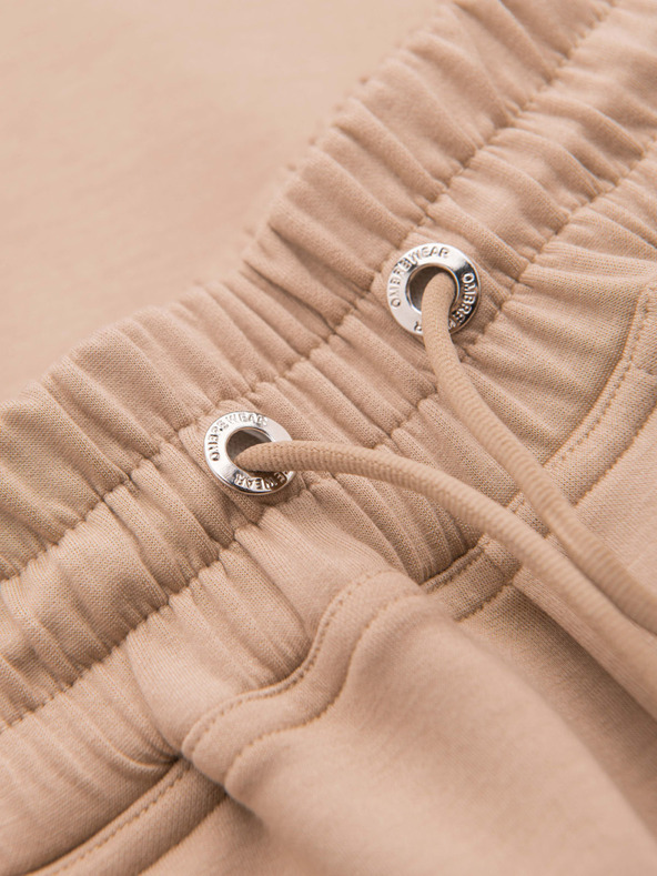 Ombre Clothing Muške trenirke s ravnim nogavicama od glatke pletenine - bež V3 OM-PSBC-0221 Ombre Clothing