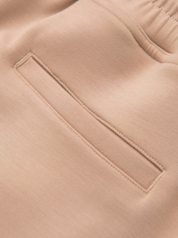 Ombre Clothing Muške trenirke s ravnim nogavicama od glatke pletenine - bež V3 OM-PSBC-0221 Ombre Clothing