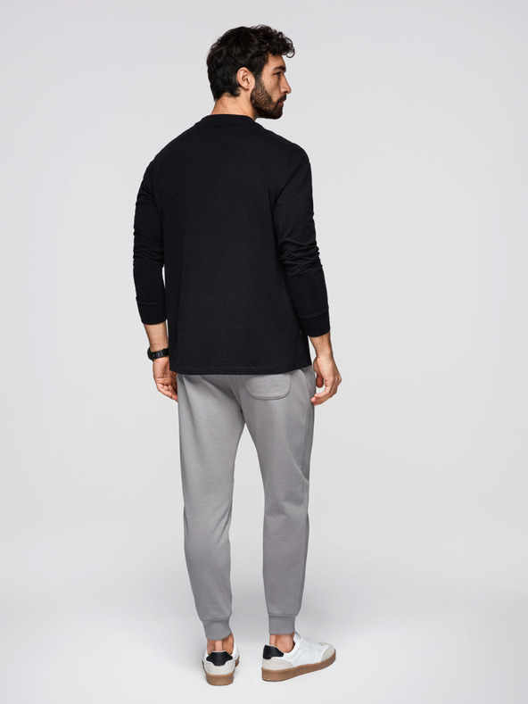 Ombre Clothing Muške trenirke BASIC s rebrastim nogavicama - sive V8 OM-PABS-0305 Ombre Clothing