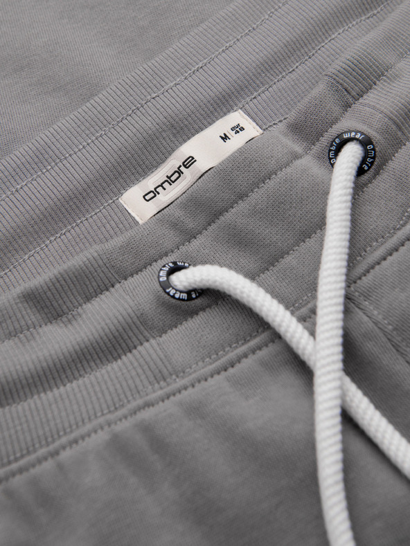 Ombre Clothing Muške pamučne trenirke BASIC s nepodstavljenom nogavicom - sive V8 OM-PABS-0304 Ombre Clothing