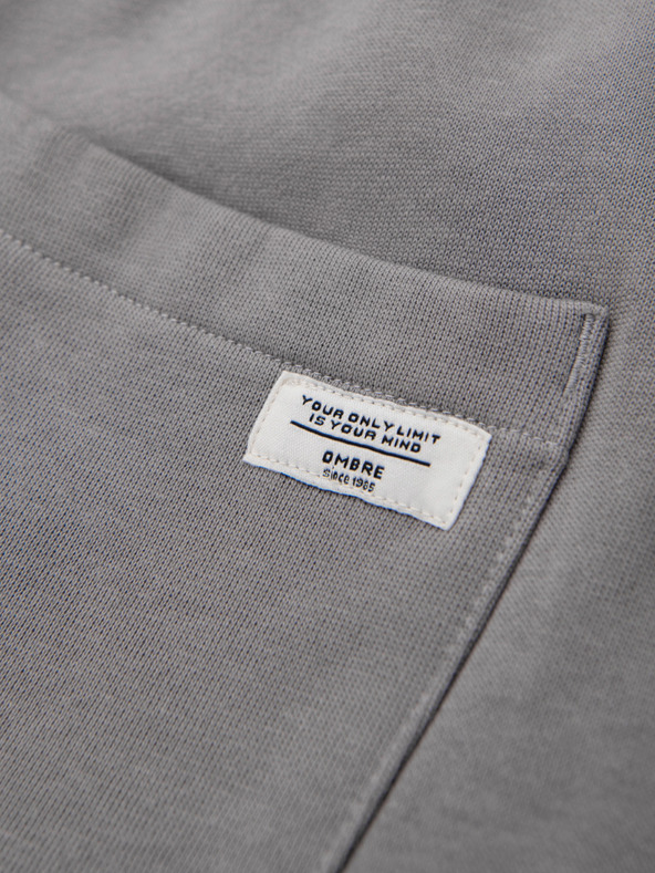 Ombre Clothing Muške pamučne trenirke BASIC s nepodstavljenom nogavicom - sive V8 OM-PABS-0304 Ombre Clothing