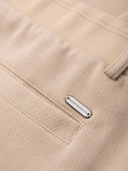 Ombre Clothing Muške opuštene hlače CARROT FIT od žakard pletenine - bež V2 OM-PACP-0292 Ombre Clothing