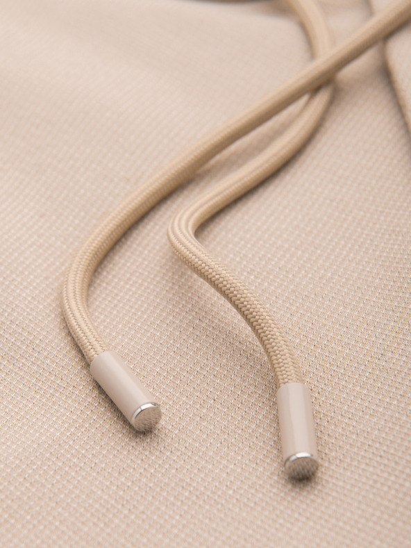 Ombre Clothing Muške opuštene hlače CARROT FIT od žakard pletenine - bež V2 OM-PACP-0292 Ombre Clothing