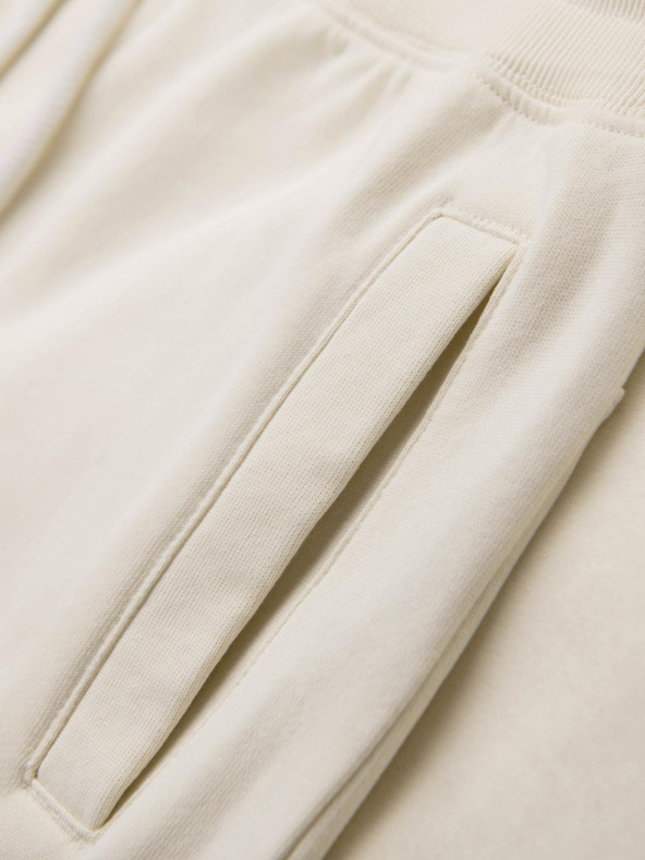 Ombre Clothing Muške trenirke BASIC s rebrasto nogavicom - kremaste V11 OM-PABS-0305 Ombre Clothing