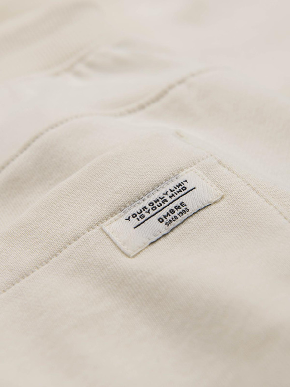 Ombre Clothing Muške trenirke BASIC s rebrasto nogavicom - kremaste V11 OM-PABS-0305 Ombre Clothing