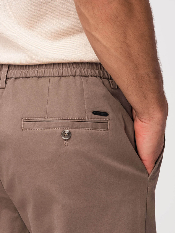 Ombre Clothing Muške hlače chino REGULAR FIT - smeđe V1 OM-PACP-0293 Ombre Clothing