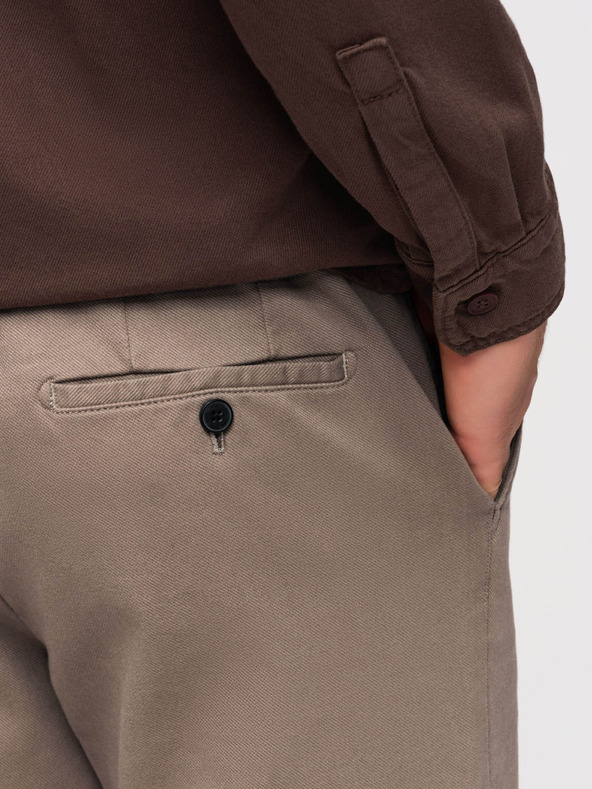 Ombre Clothing Muške chino hlače SLIM FIT s finom strukturom - pepeo V1 OM-PACP-0294 Ombre Clothing