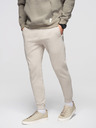 Ombre Clothing Muške trenirke BASIC jogger s rebrasto nogavicom - svijetlo bež V1 OM-PABS-0305 Ombre Clothing