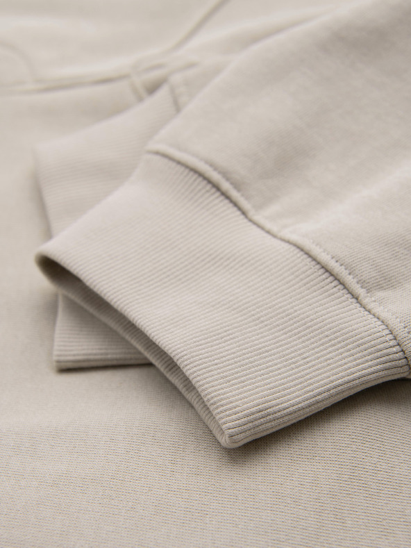 Ombre Clothing Muške trenirke BASIC jogger s rebrasto nogavicom - svijetlo bež V1 OM-PABS-0305 Ombre Clothing