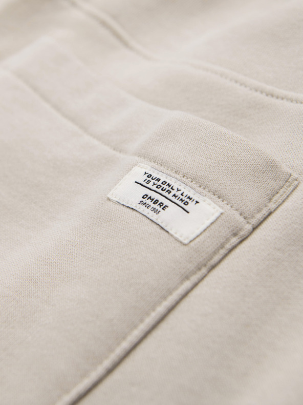 Ombre Clothing Muške trenirke BASIC jogger s rebrasto nogavicom - svijetlo bež V1 OM-PABS-0305 Ombre Clothing