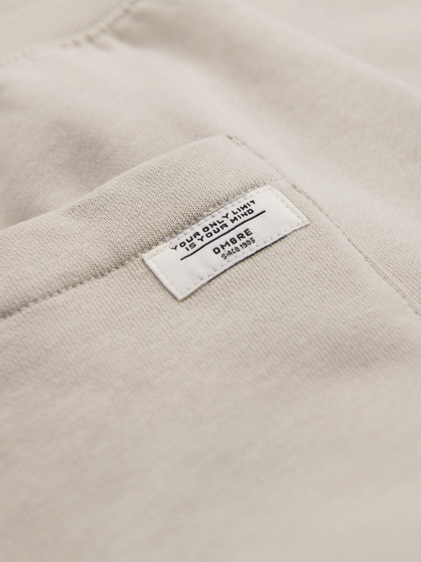 Ombre Clothing Muške pamučne trenirke BASIC s nepodstavljenom nogavicom - svijetlo bež V1 OM-PABS-0304 Ombre Clothing